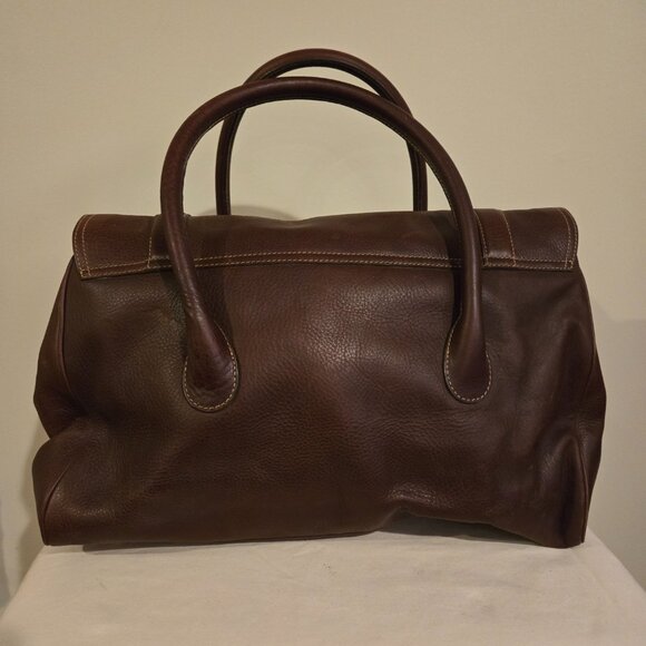 Ralph Lauren Large Leather Satchel Brown with Gold Hardware approx W15"xH10"xD6" - Picture 2 of 2